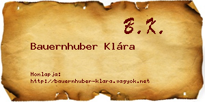 Bauernhuber Klára névjegykártya